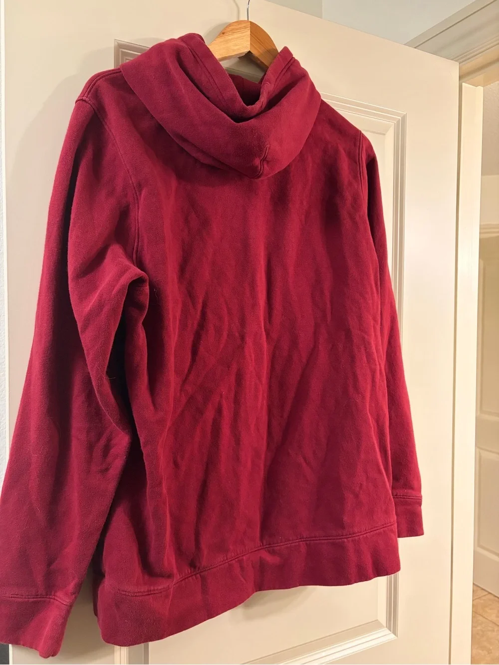 Mens Red Hooded Sweatshirt